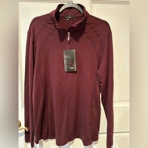 HKM Women's Burgundy Long Sleeve half zip Top, size 2XL fits like 1X